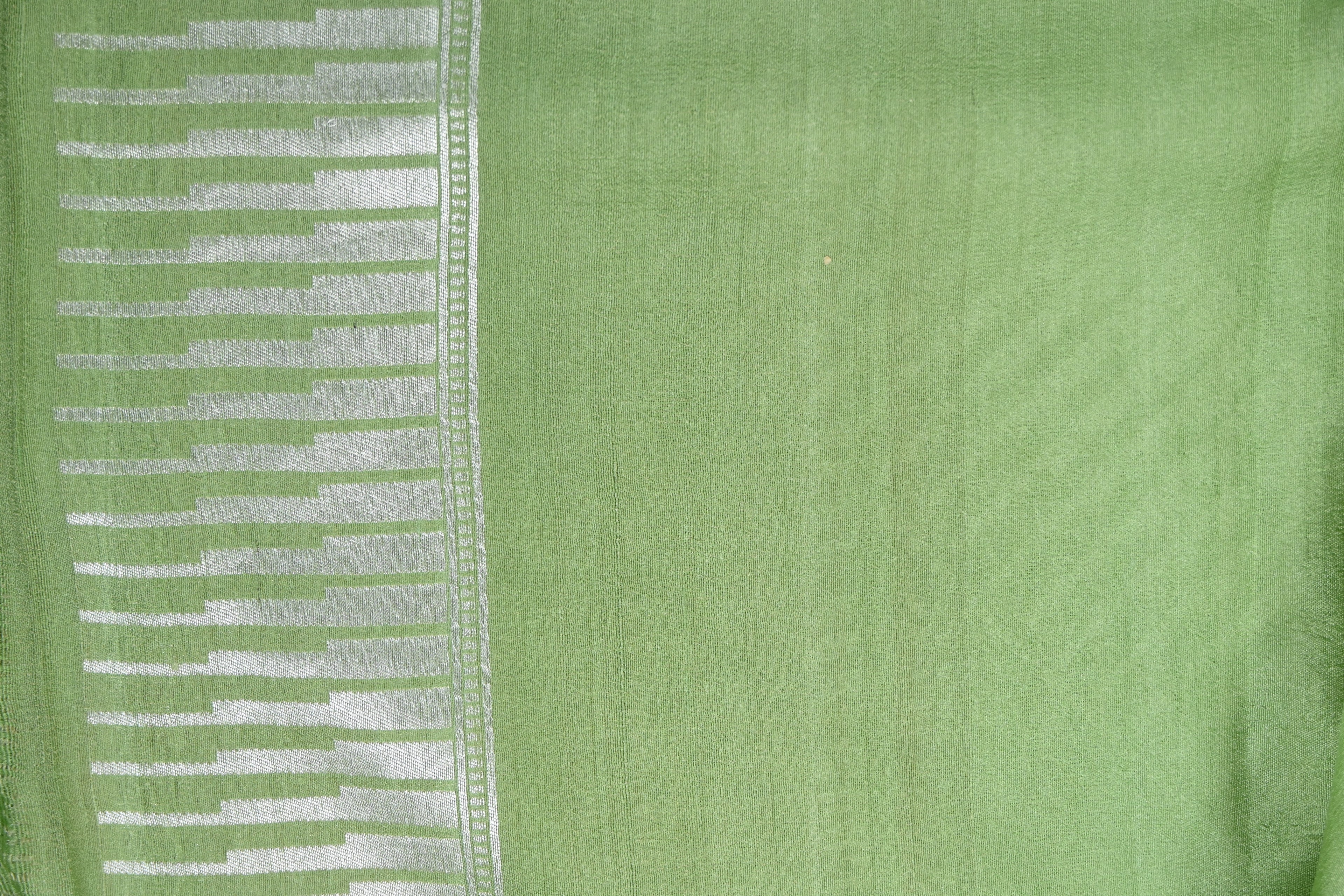 Baby Green Pure Banarasi Tussar Georgette Saree