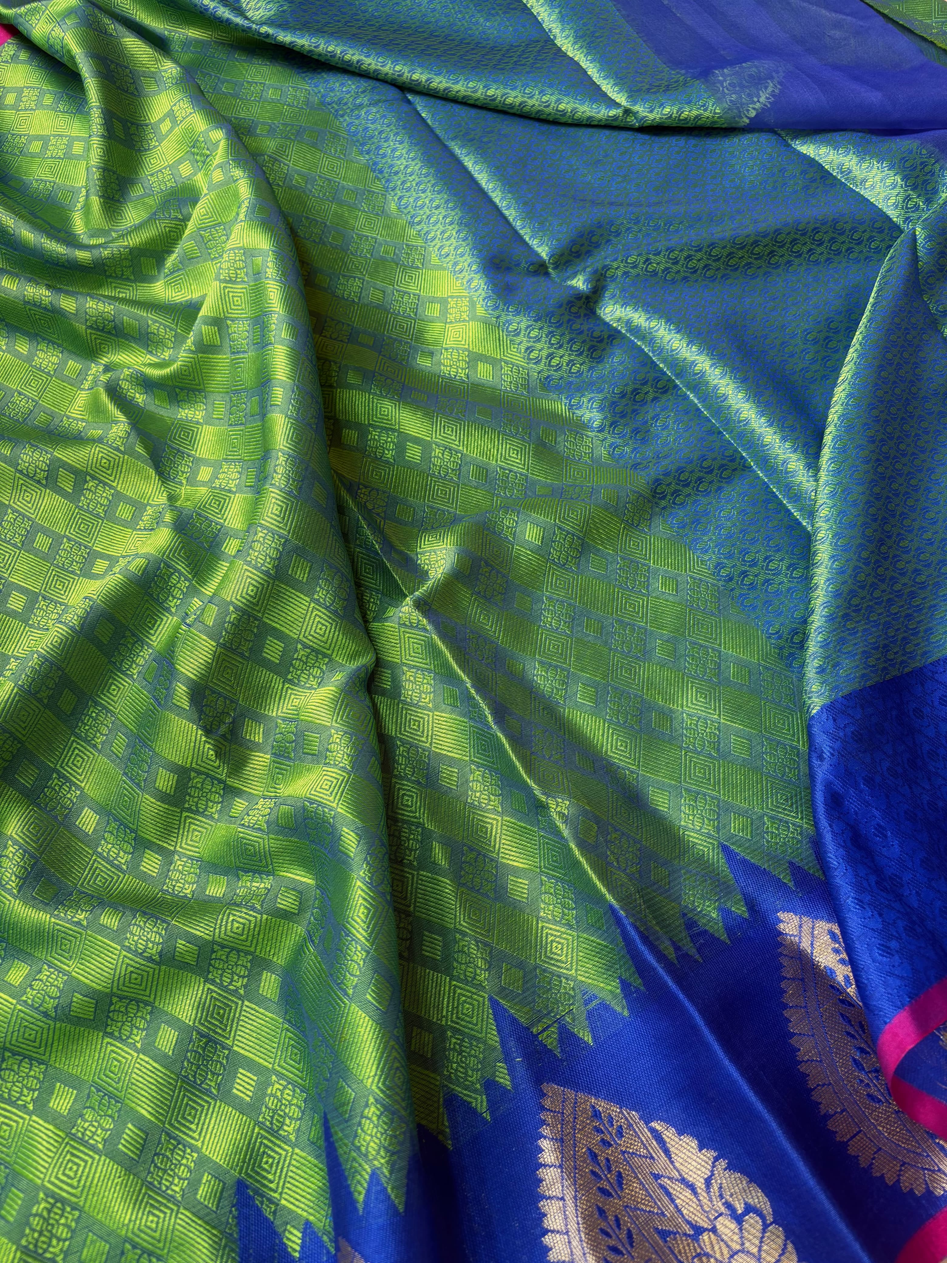 Contrast Banarasi Fancy Katan Tanchui Silk Saree