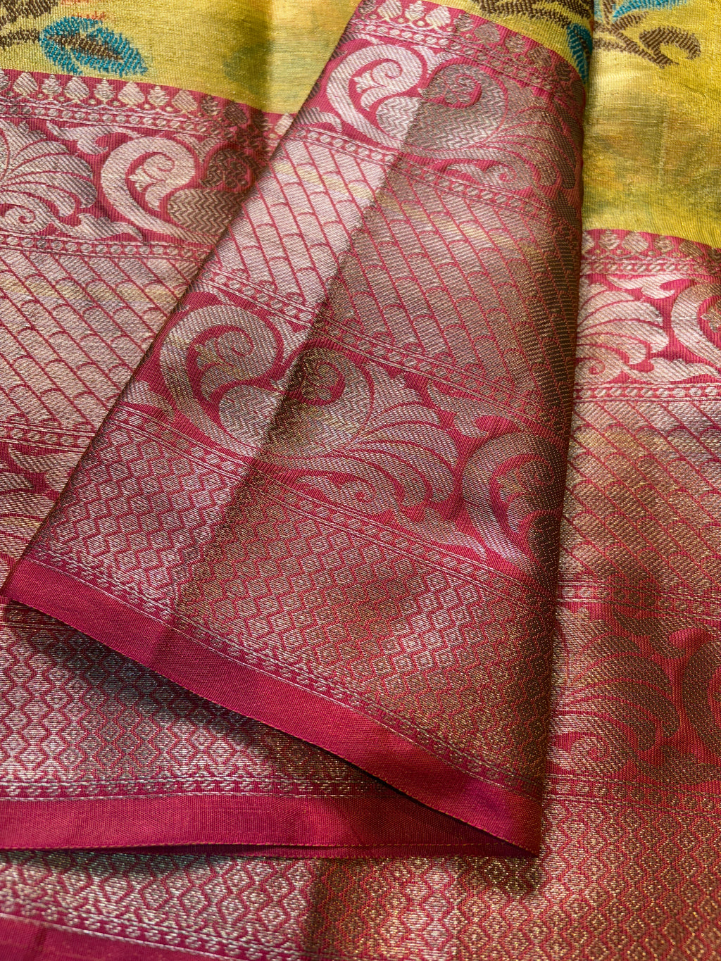 Contrast Banarasi Fancy Tissue Meena Saree
