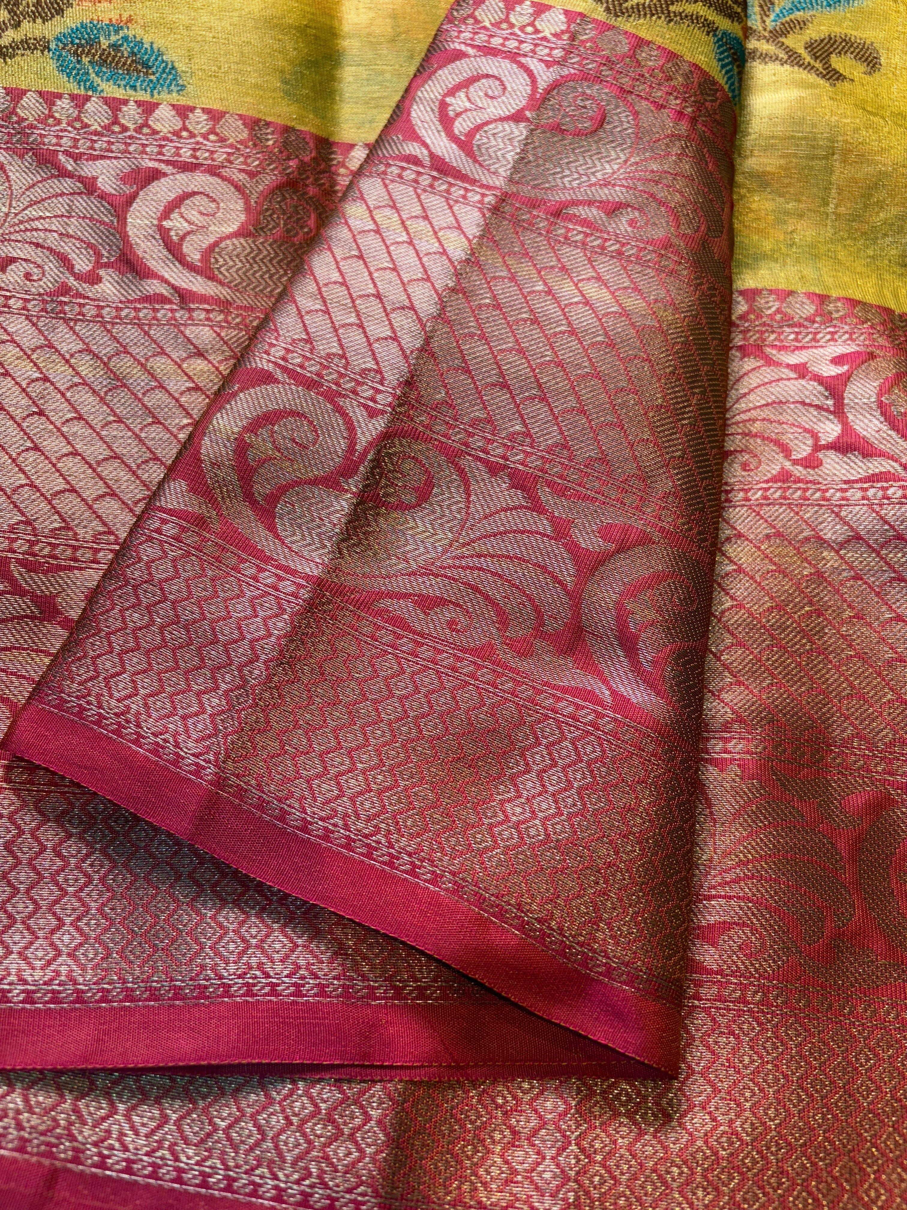 Contrast Banarasi Fancy Tissue Meena Saree