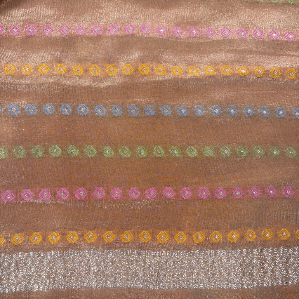 Beige Banarasi Chinon Georgette Silk Saree