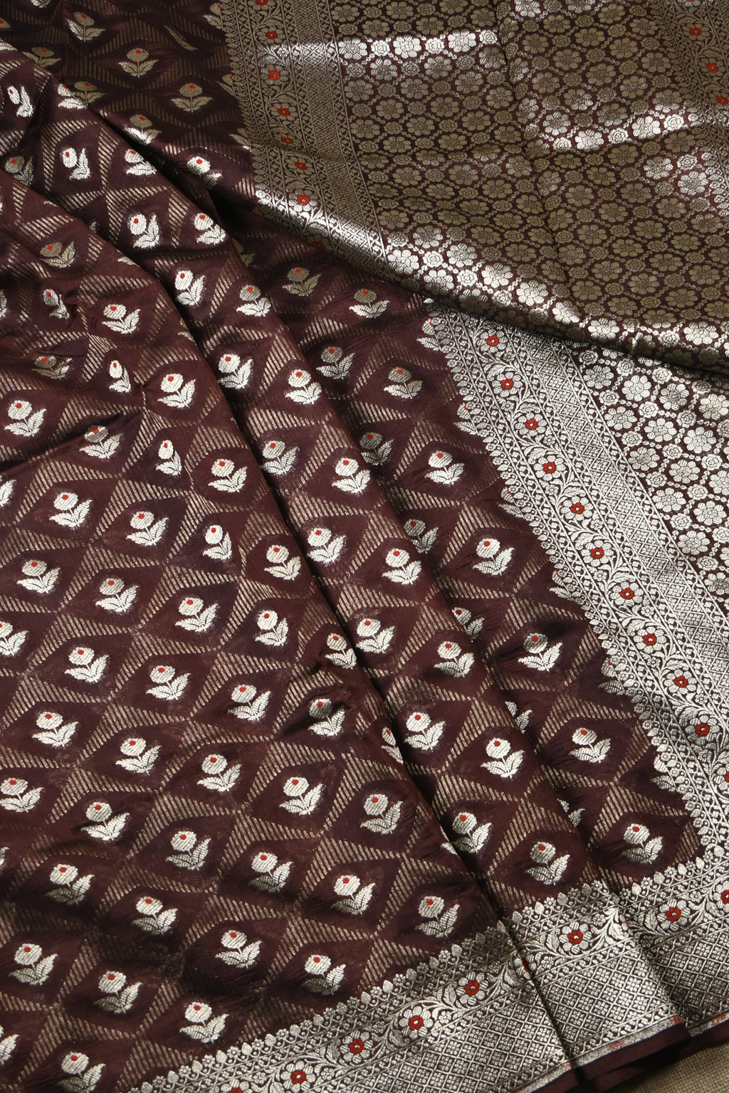 Brown Pure Banarasi Katan Silk Saree