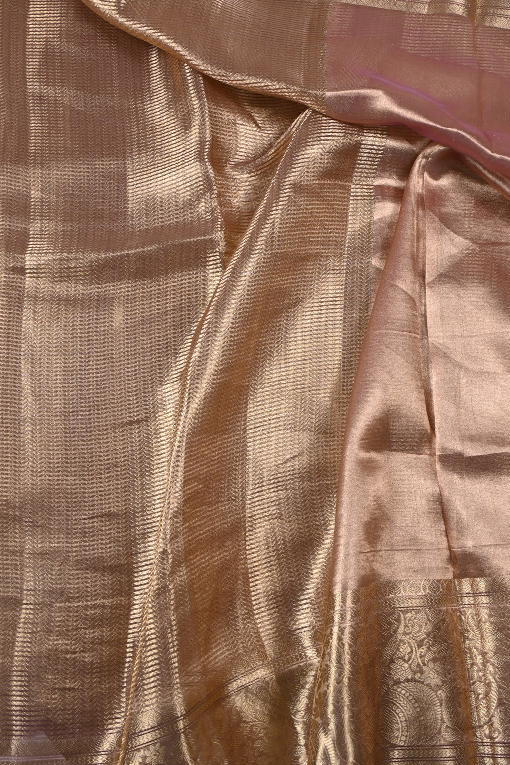Baby Lilac Pure Banarasi Molten Tissue Silk Saree