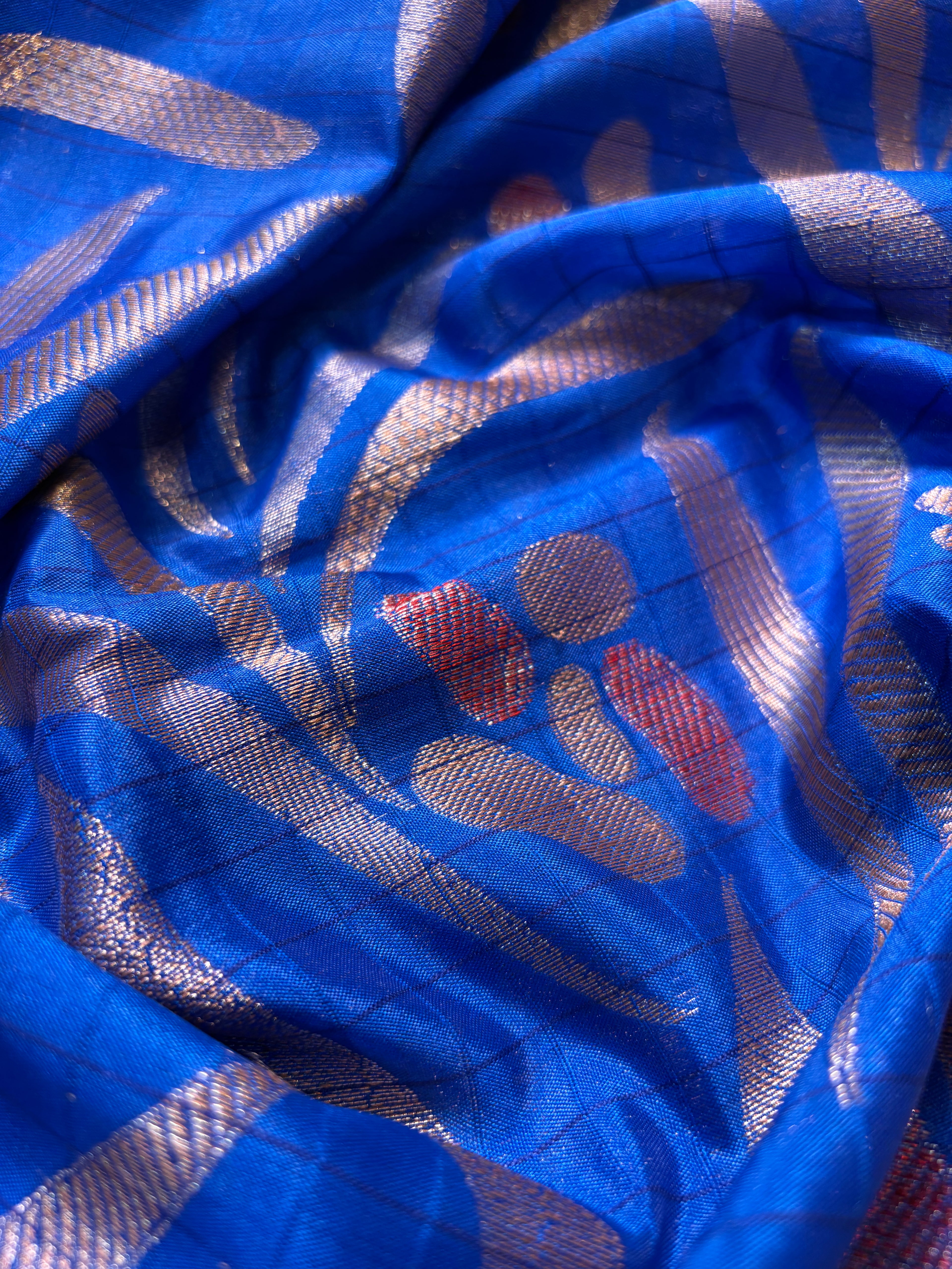 Blue Banarasi Katan Silk Saree