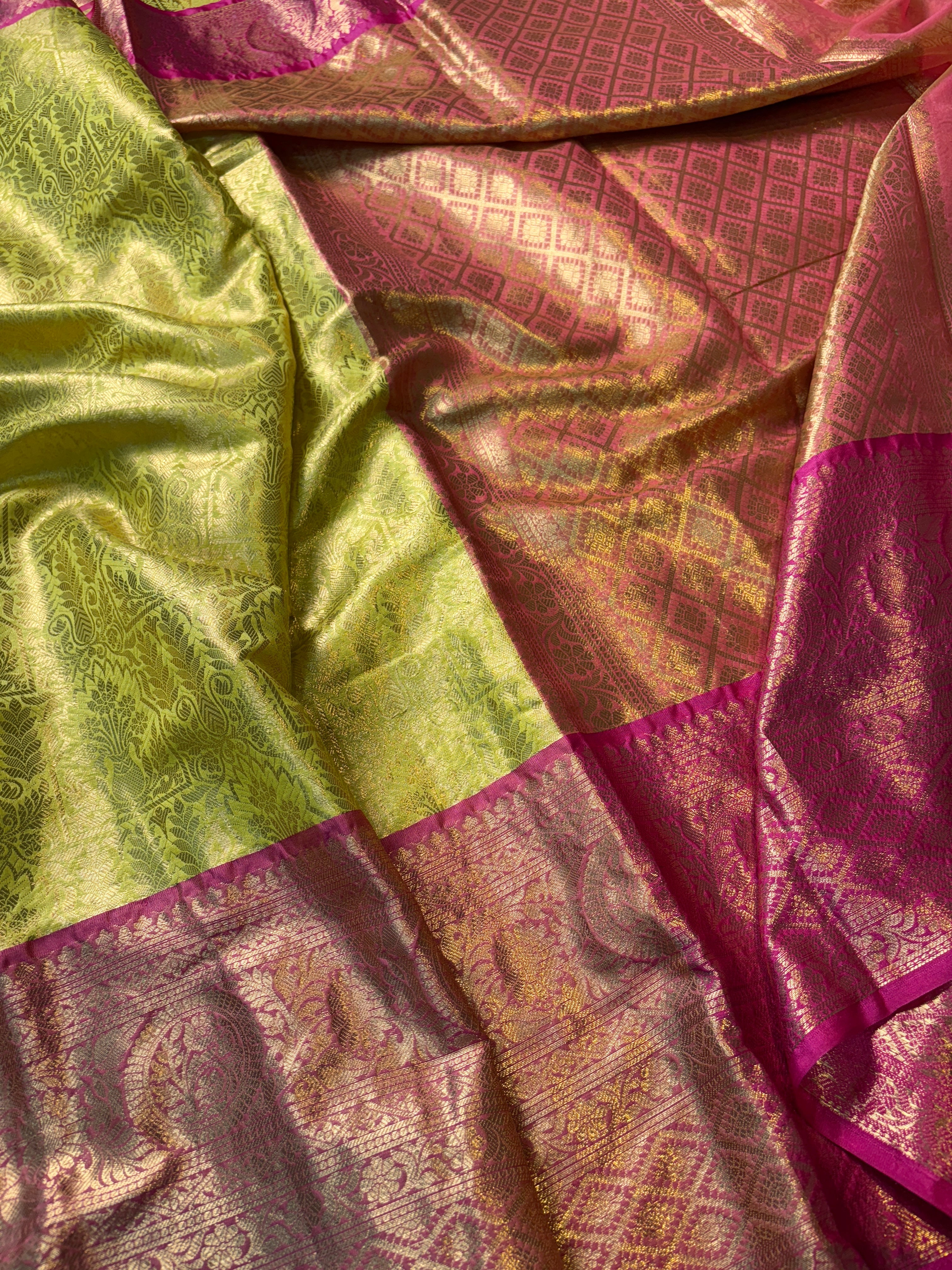 Contrast Banarasi Fancy Katan Brocade Silk Saree
