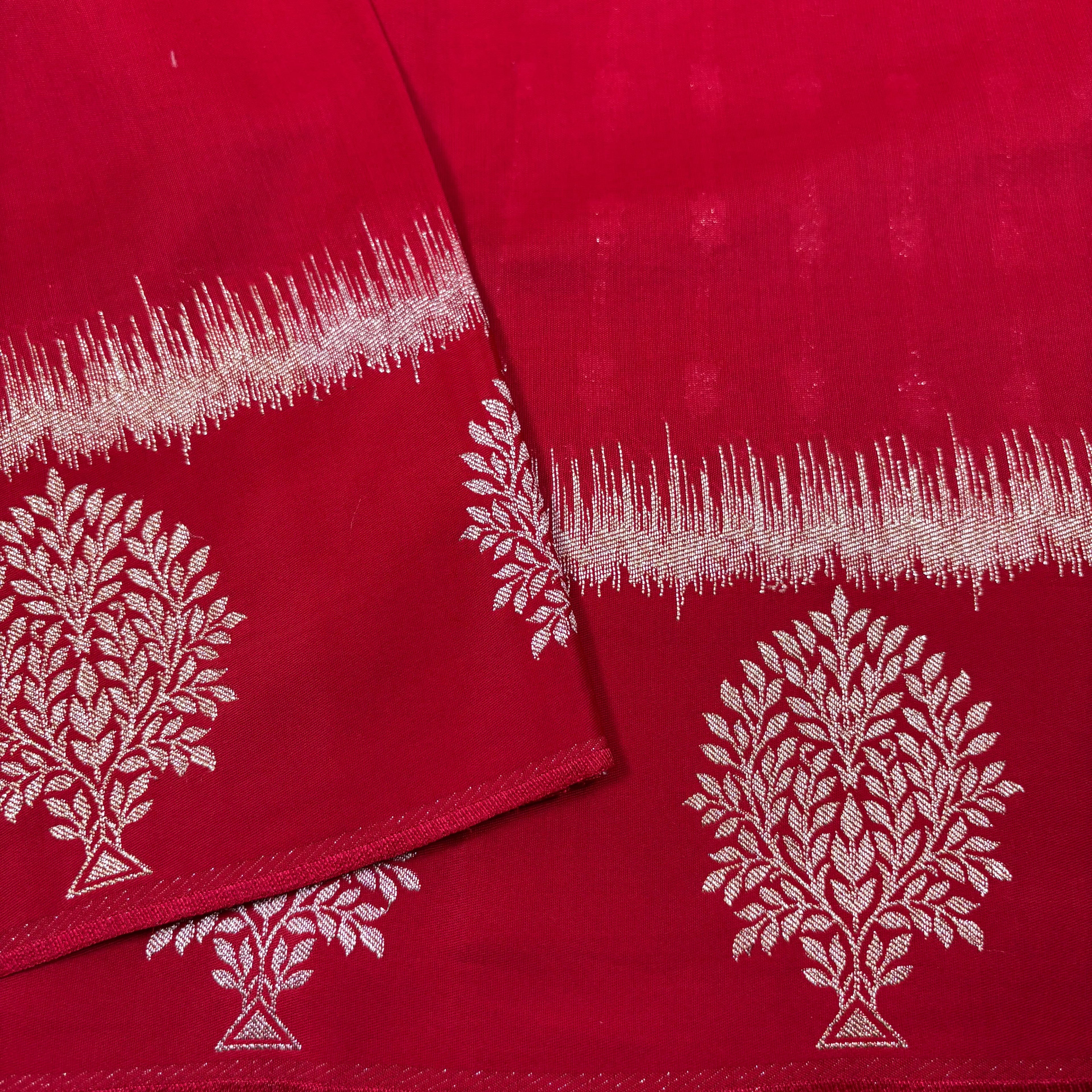 Red Banarasi Katan Silk Saree