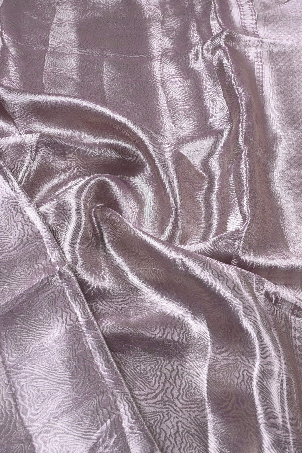 Baby Lilac Pure Banarasi Molten Tissue Silk Saree