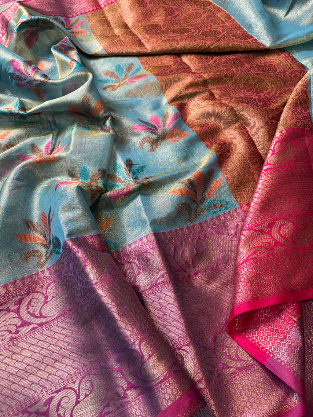 Contrast Banarasi Fancy Tissue Meena Saree
