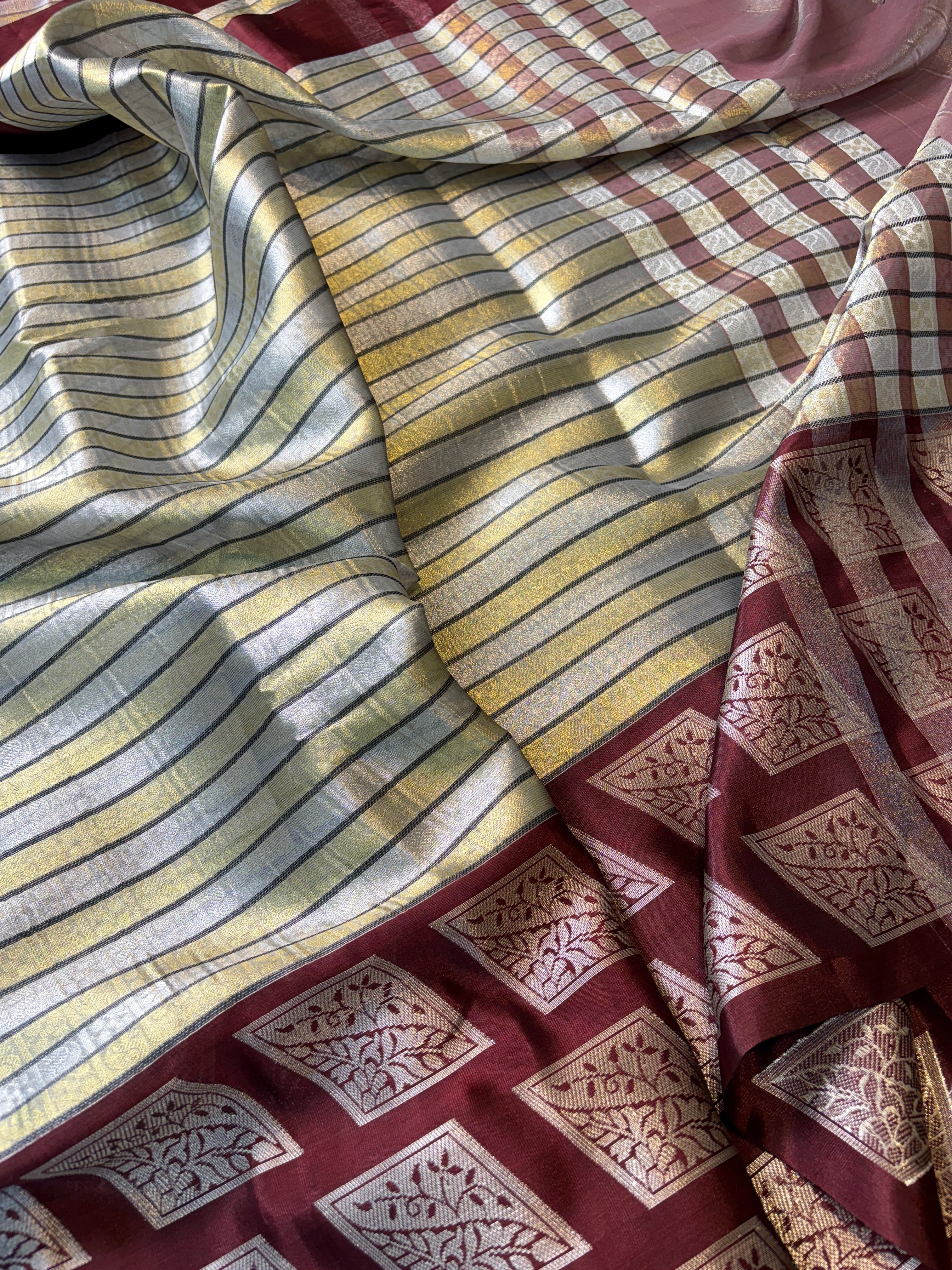 Contrast Banarasi Fancy Tissue Silk Saree