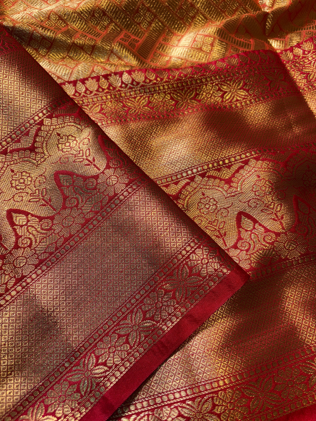 Bronze Banarasi Katan Tissue Alfi Silk Saree