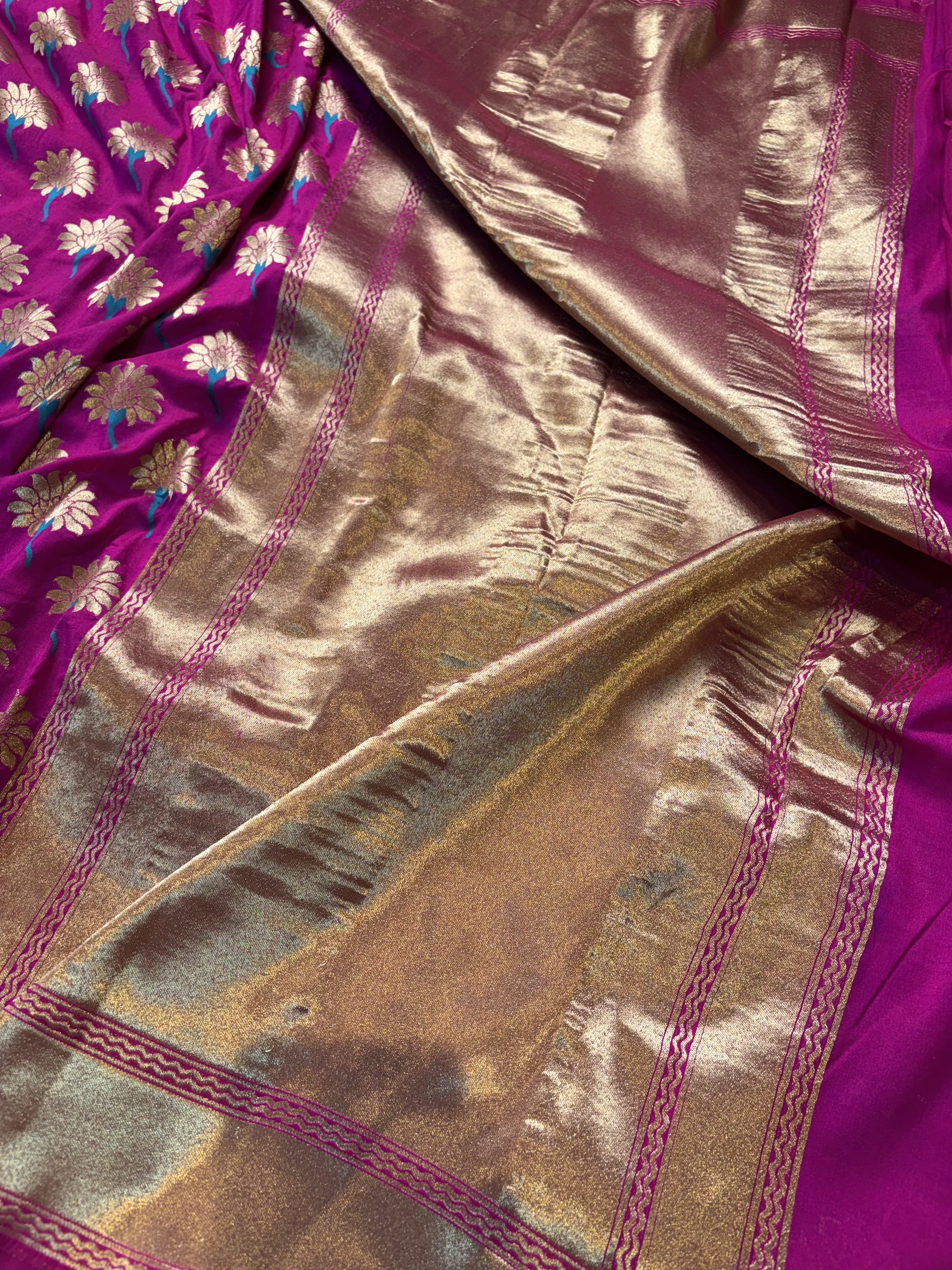 Lilac Banarasi Fancy Mashru Katan Saree