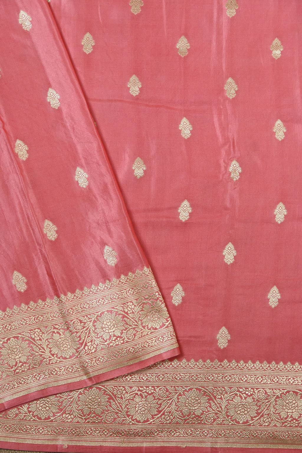 Pink Pure Banarasi Satin Mashru Silk Saree
