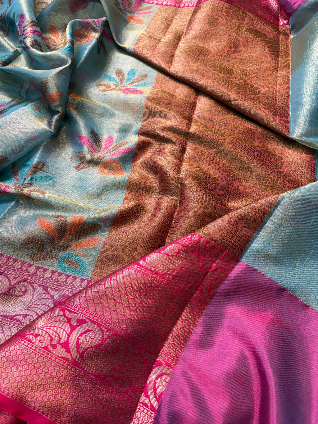 Contrast Banarasi Fancy Tissue Meena Saree
