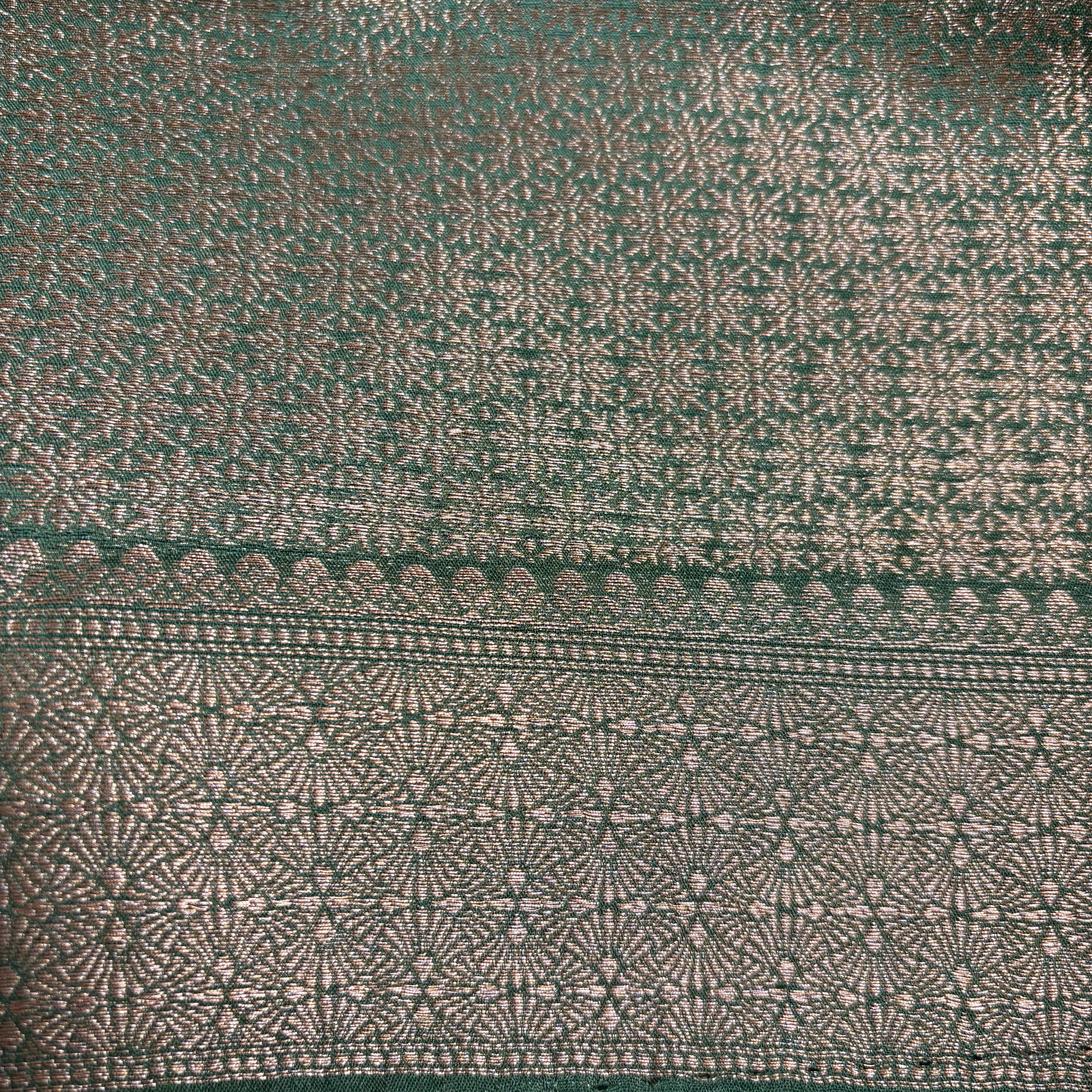 Bottle Green Banarasi Tissue Silk Saree