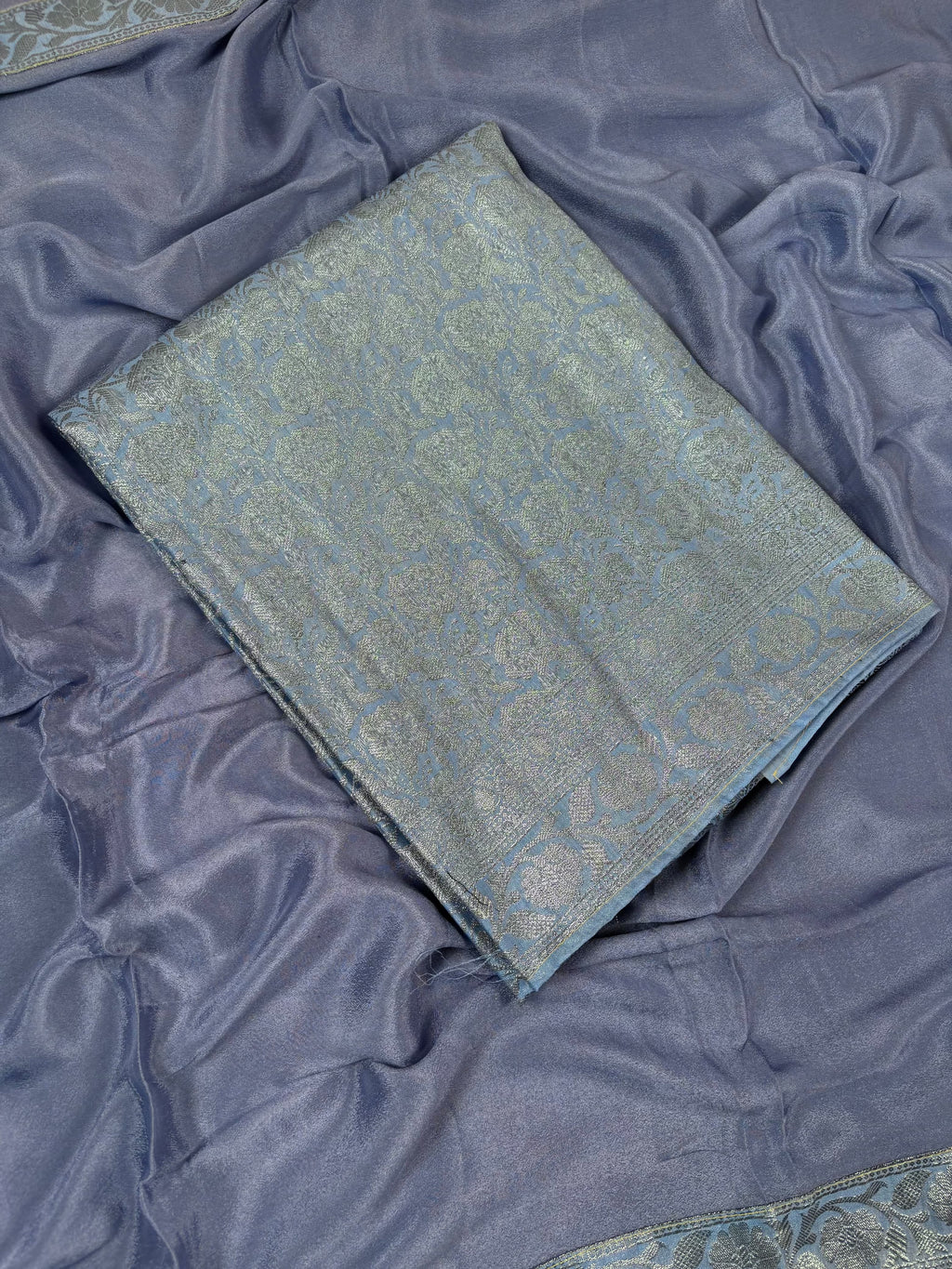 Blue Banarasi Katan Brocade Suit