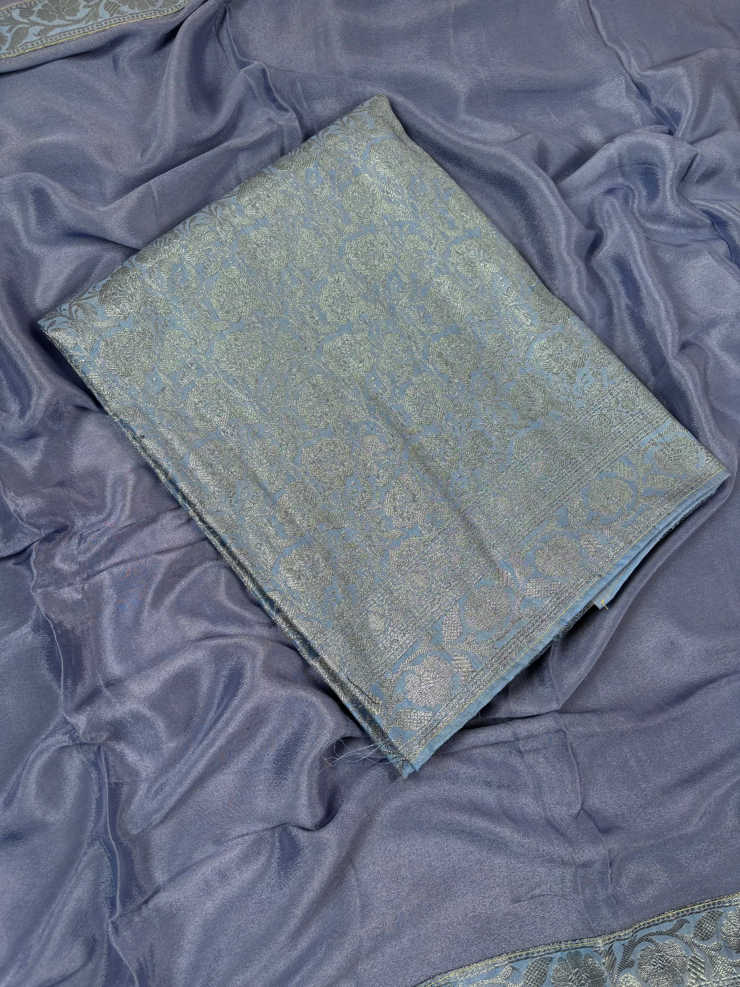 Blue Banarasi Katan Brocade Suit
