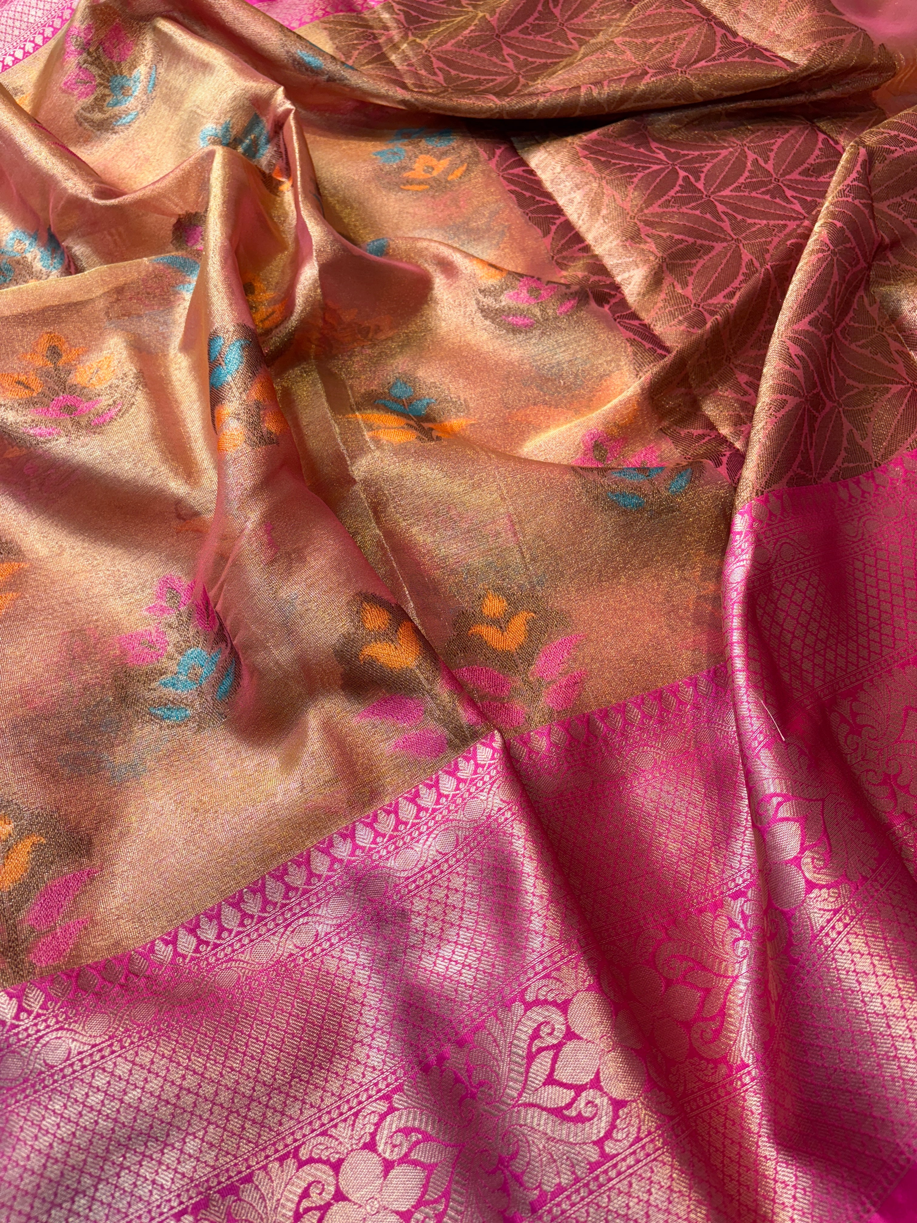 Contrast Banarasi Fancy Tissue Meena Saree