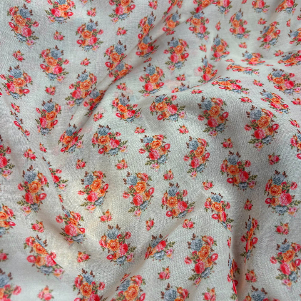 Cream Banarasi Organza Silk Saree