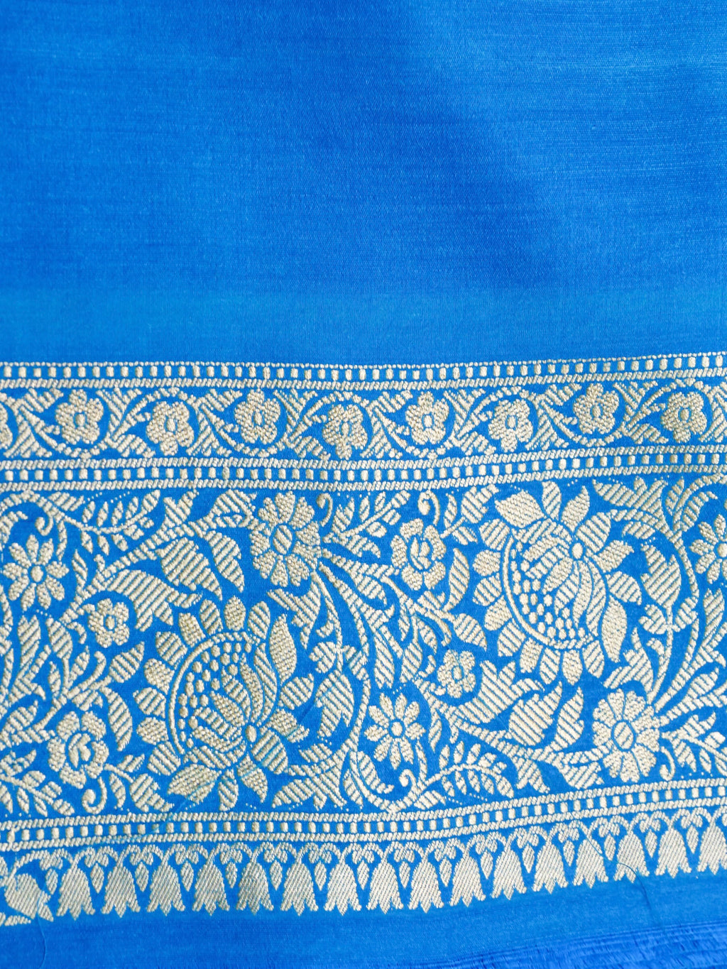 Handwoven Blue Banarasi Monga Silk Saree