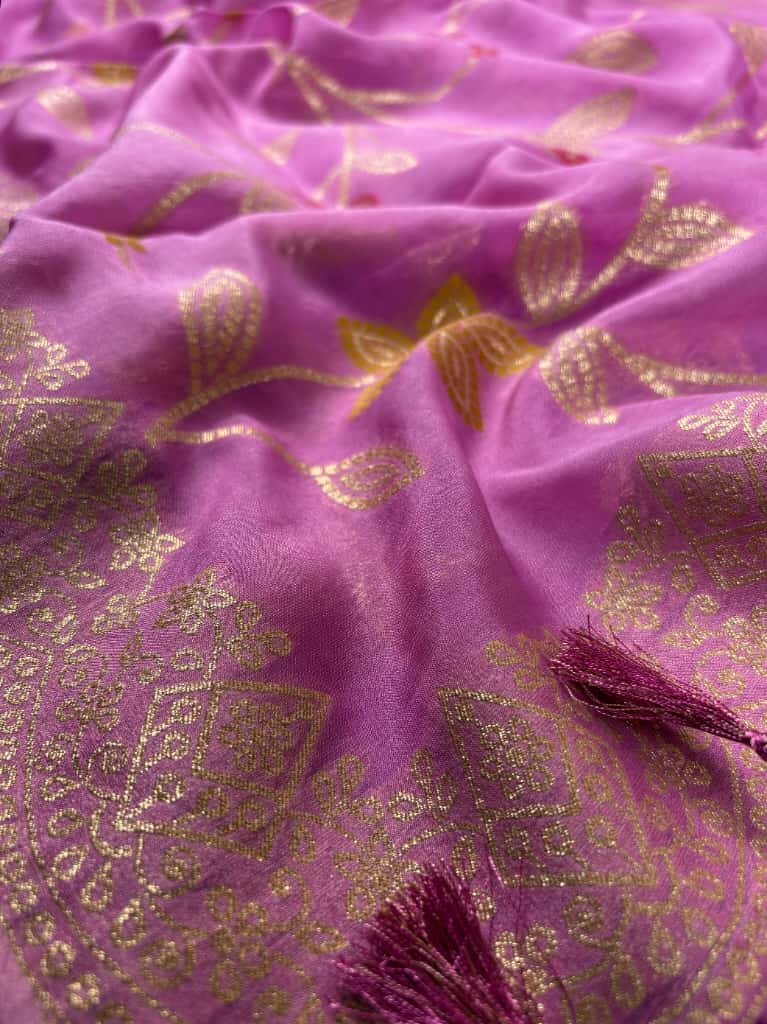 Pink Banarasi Georgette Suit
