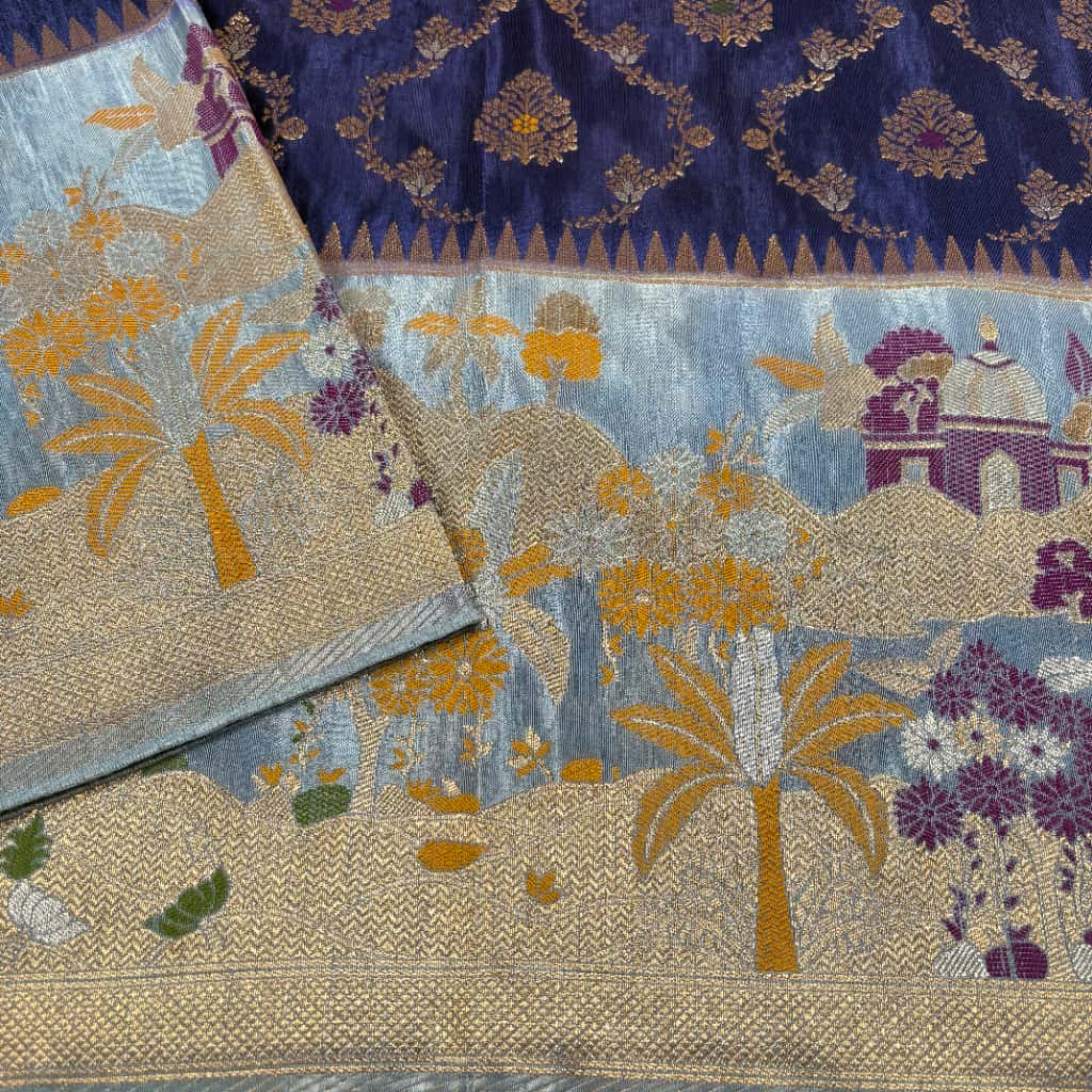 Purple Banarasi Ghicha Silk Saree