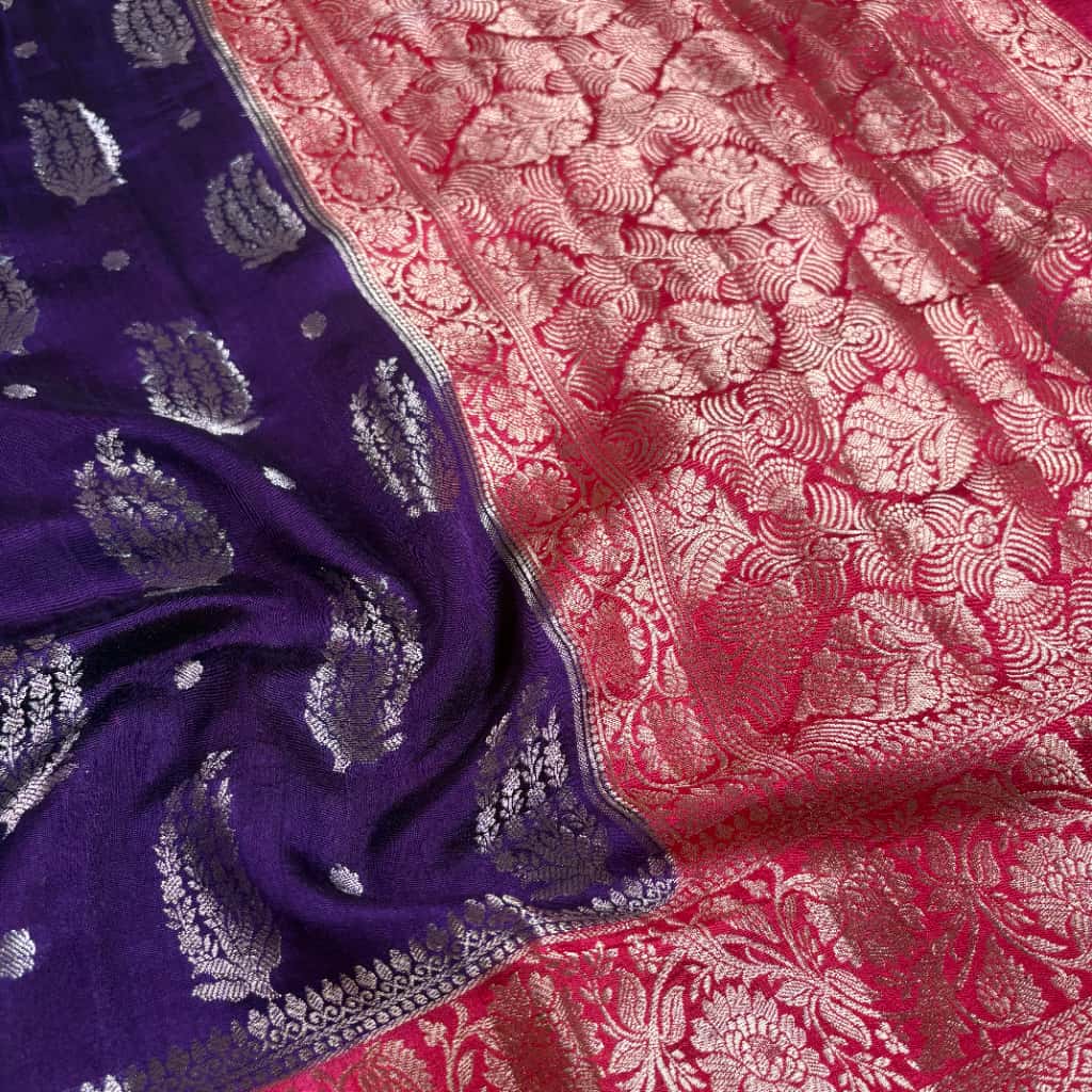 Purple Banarasi Dupiyan Silk Saree