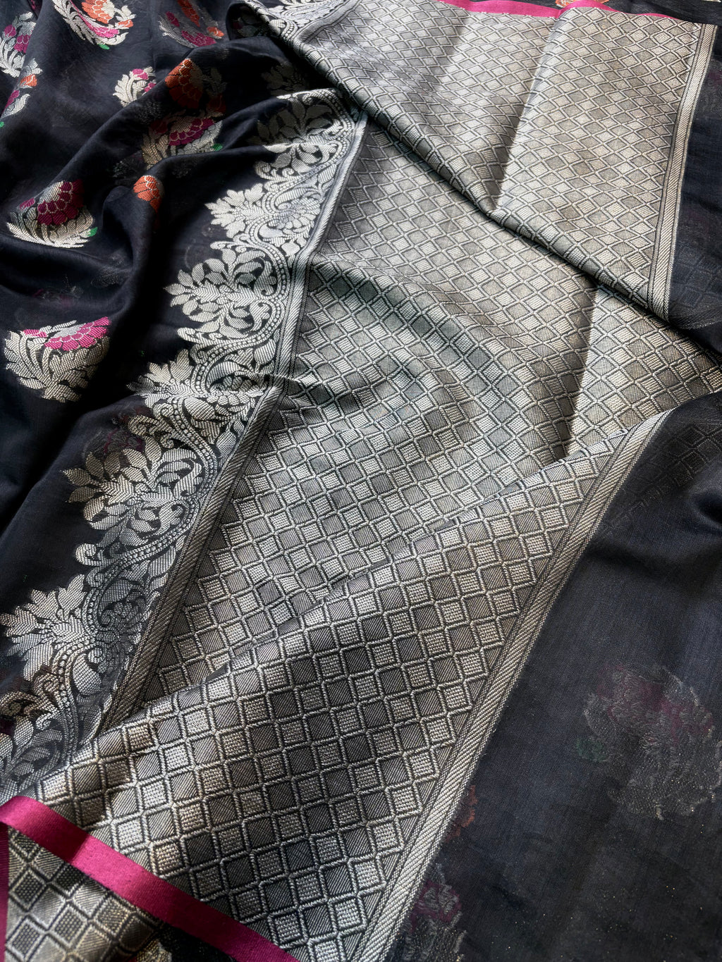 Black Banarasi Fancy Mesrise Meena Saree