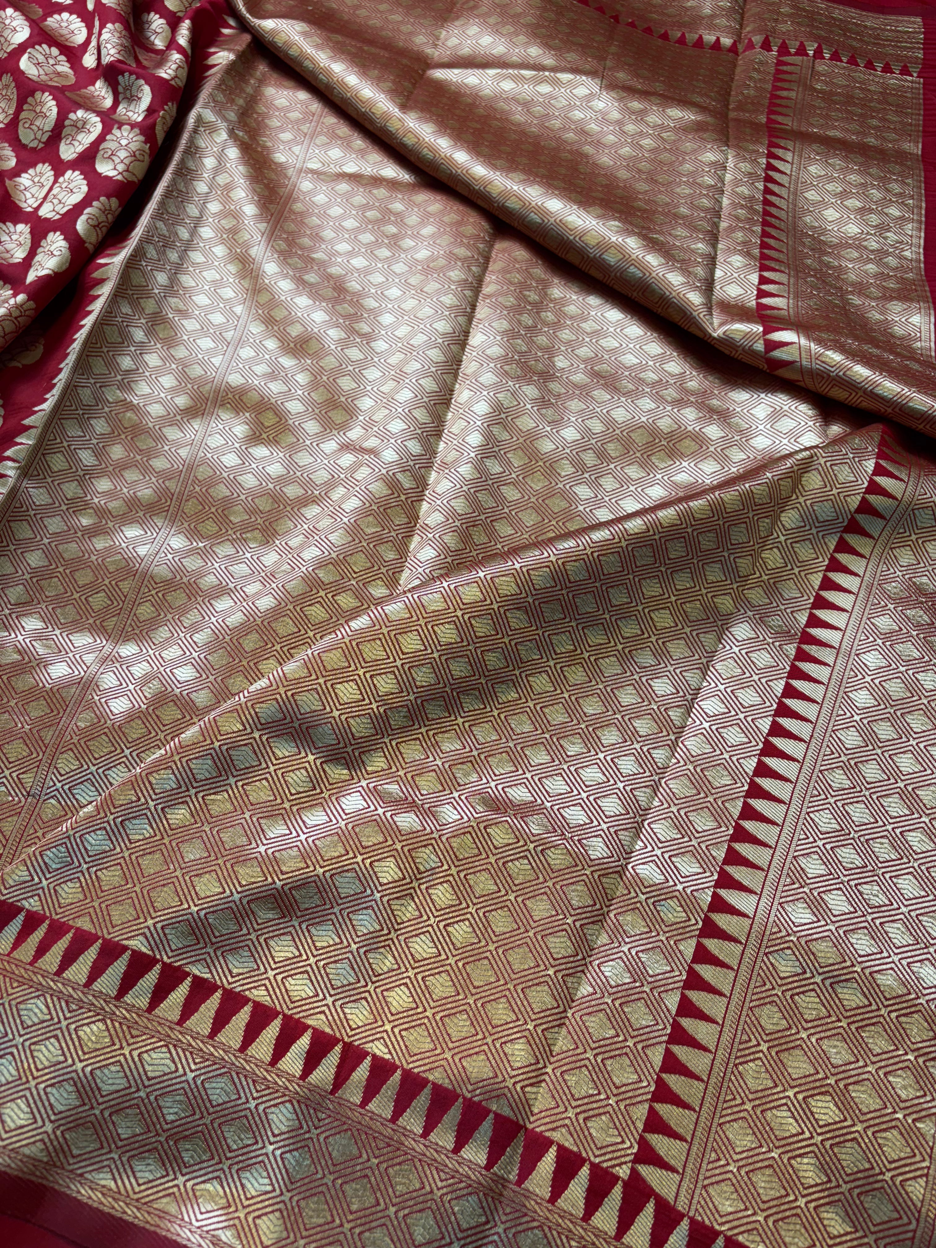 Red Banarasi Katan Saree