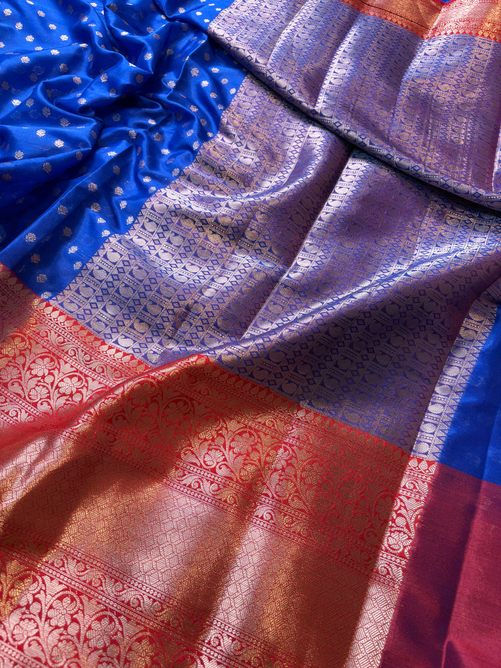 Blue Banarasi Katan Silk Saree