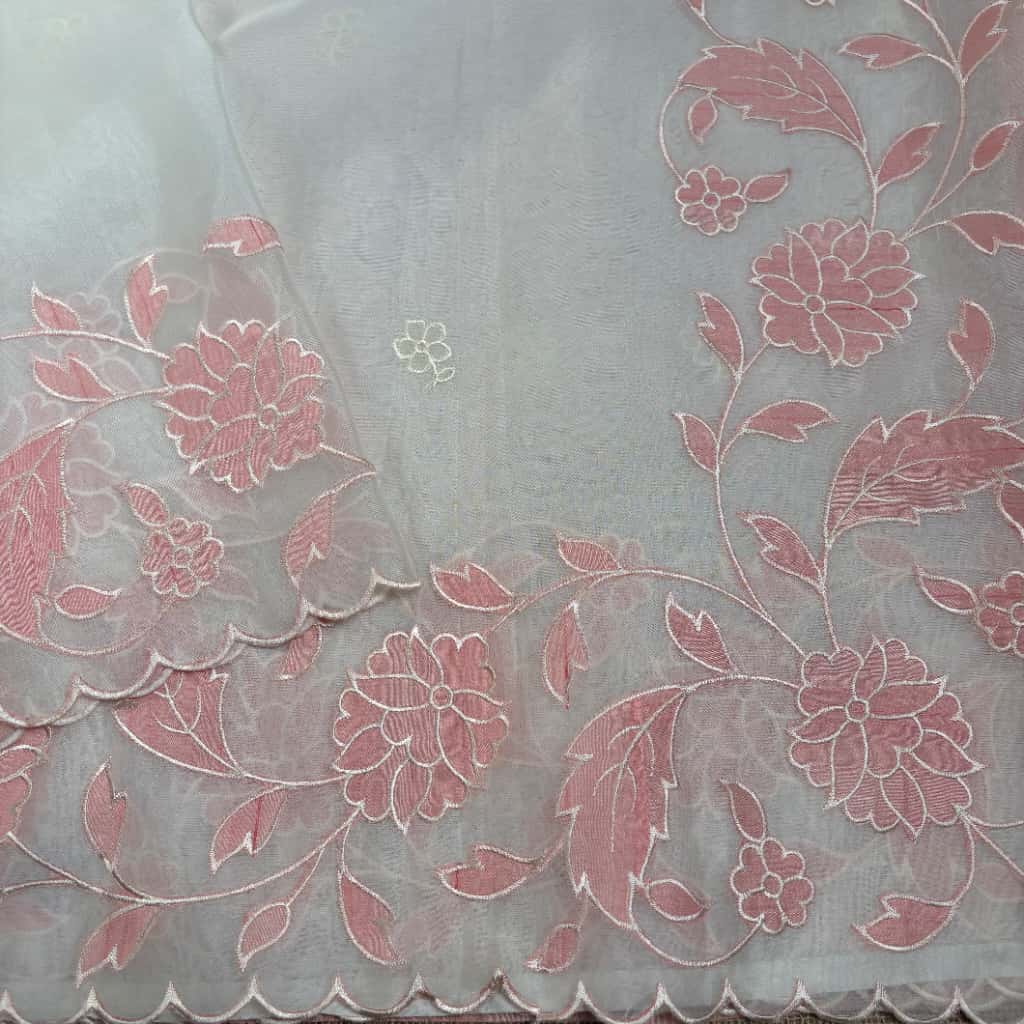 Baby Pink Banarasi Softy Organza Silk Saree