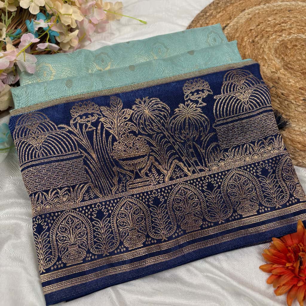 Sea Green Banarasi Dupiyan Silk Saree