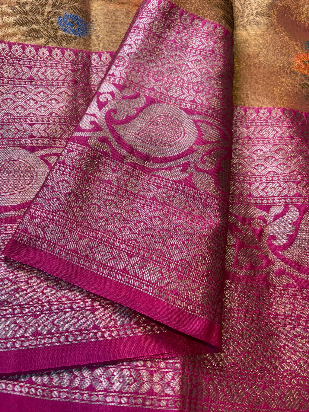 Contrast Banarasi Fancy Tissue Meena Saree