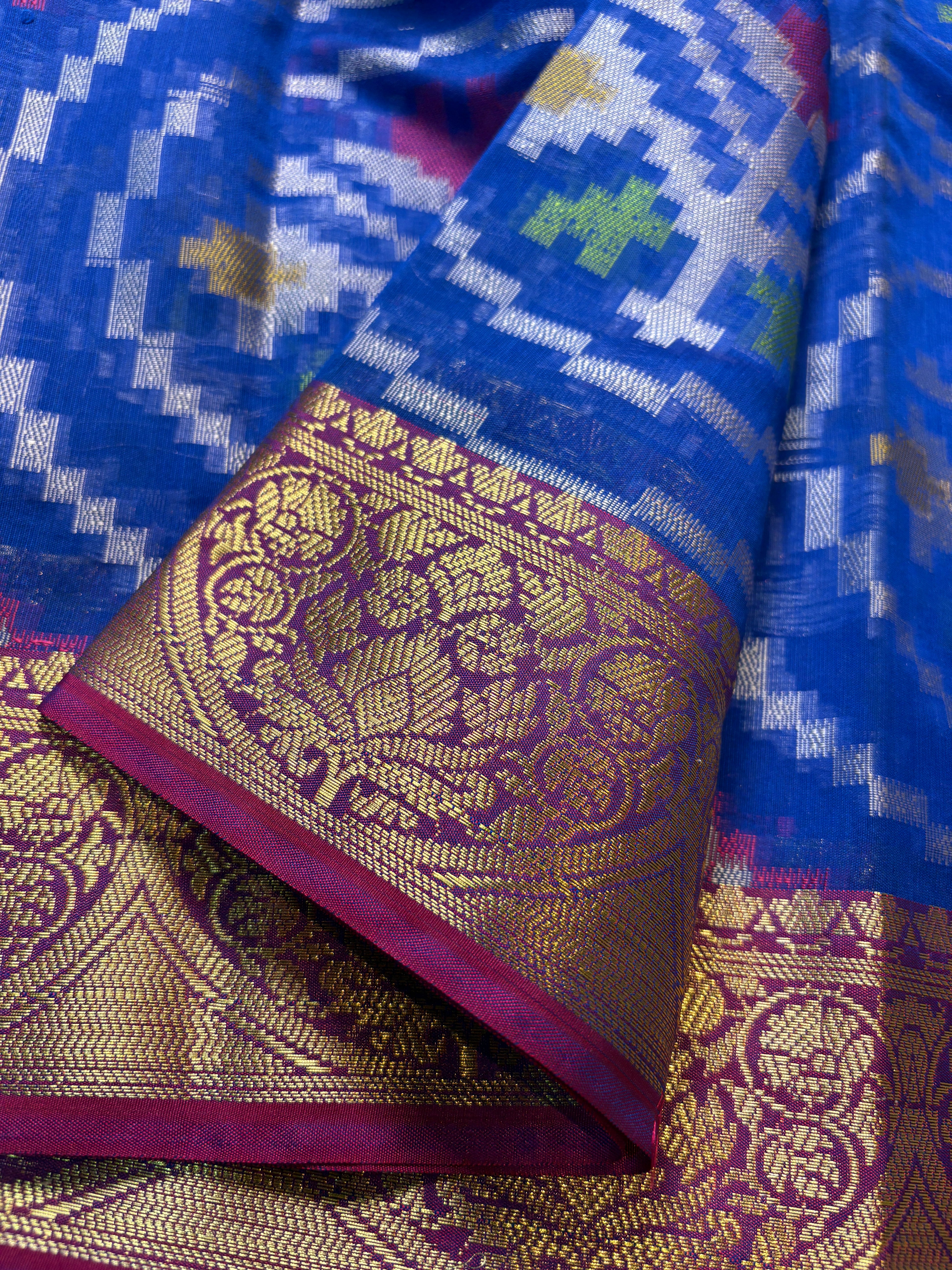 Contrast Banarasi Fancy Mesrise Meena Silk Saree