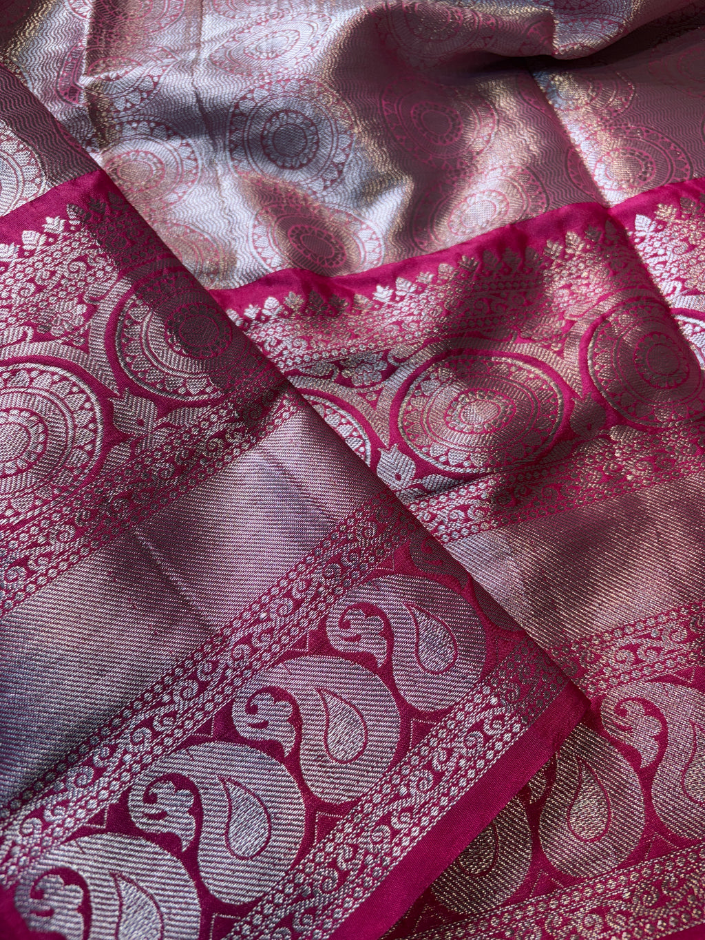 Contrast Banarasi Fancy Katan Tissue Brocade Silk Saree