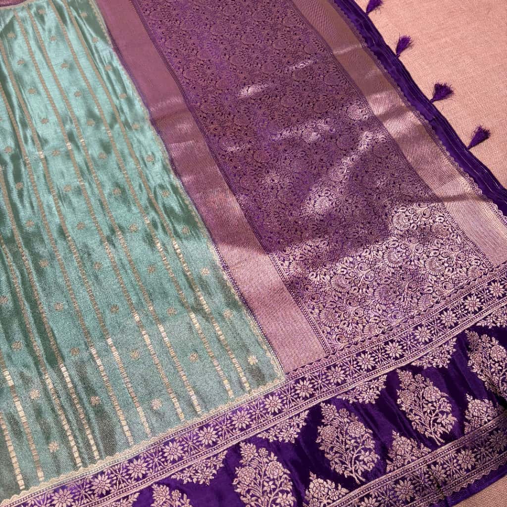 Green Banarasi Tissue Silk Saree