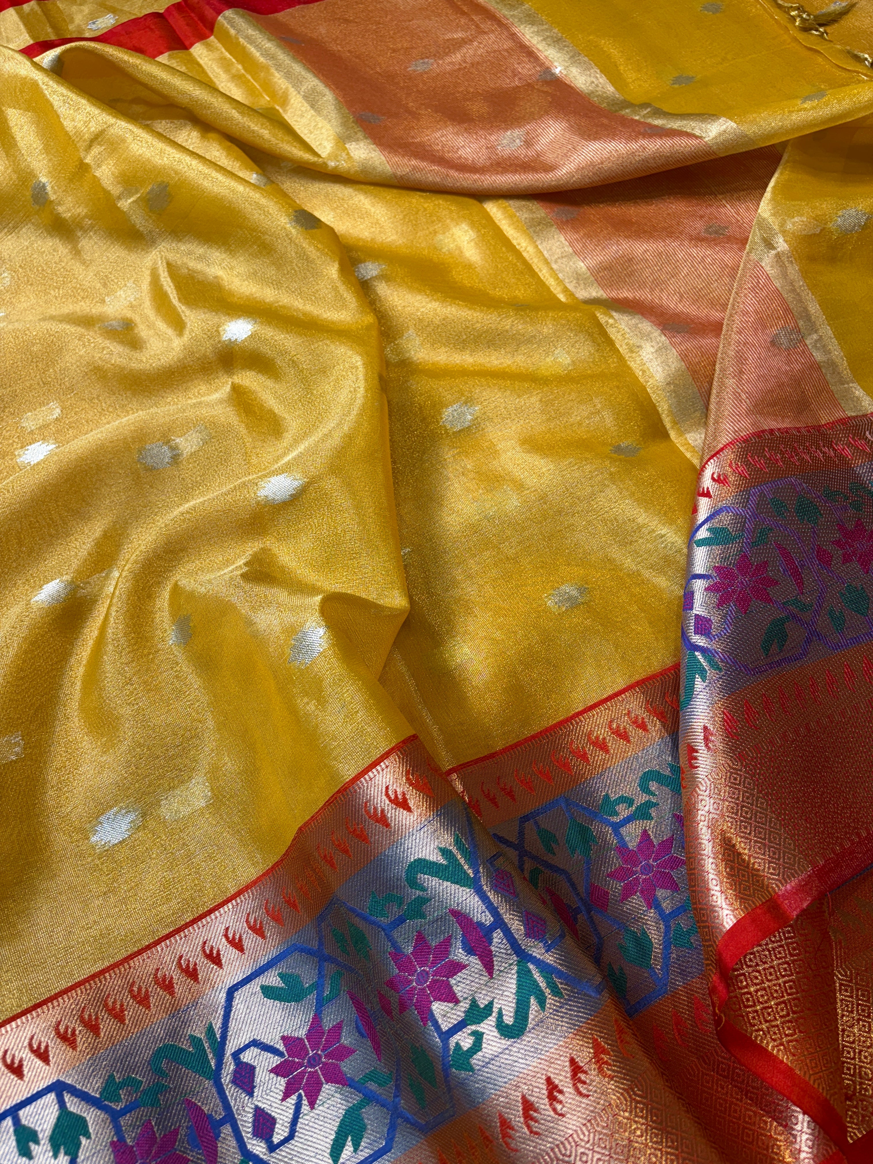 Contrast Banarasi Fancy Tissue Meena Saree
