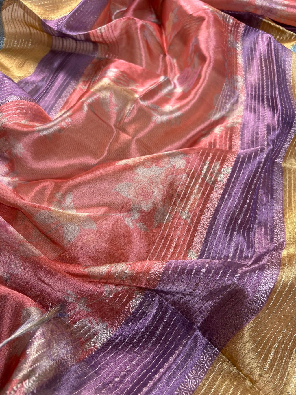 Bronze Banarasi Softy Silk Tissue Suit