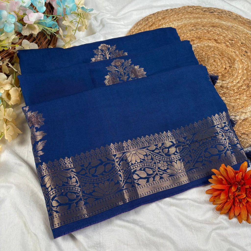 Royal Blue Banarasi Katan Silk Saree