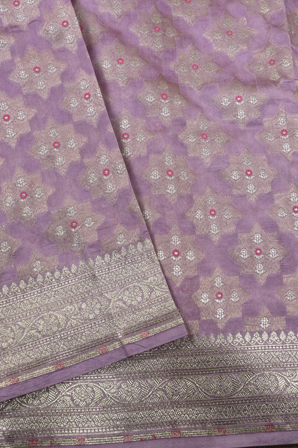 Lilac Pure Banarasi Katan Silk Saree