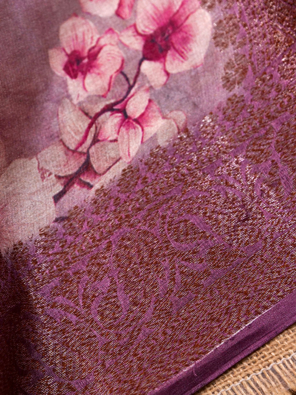 Handwoven Blush Pink Banarasi Tussar Silk Saree
