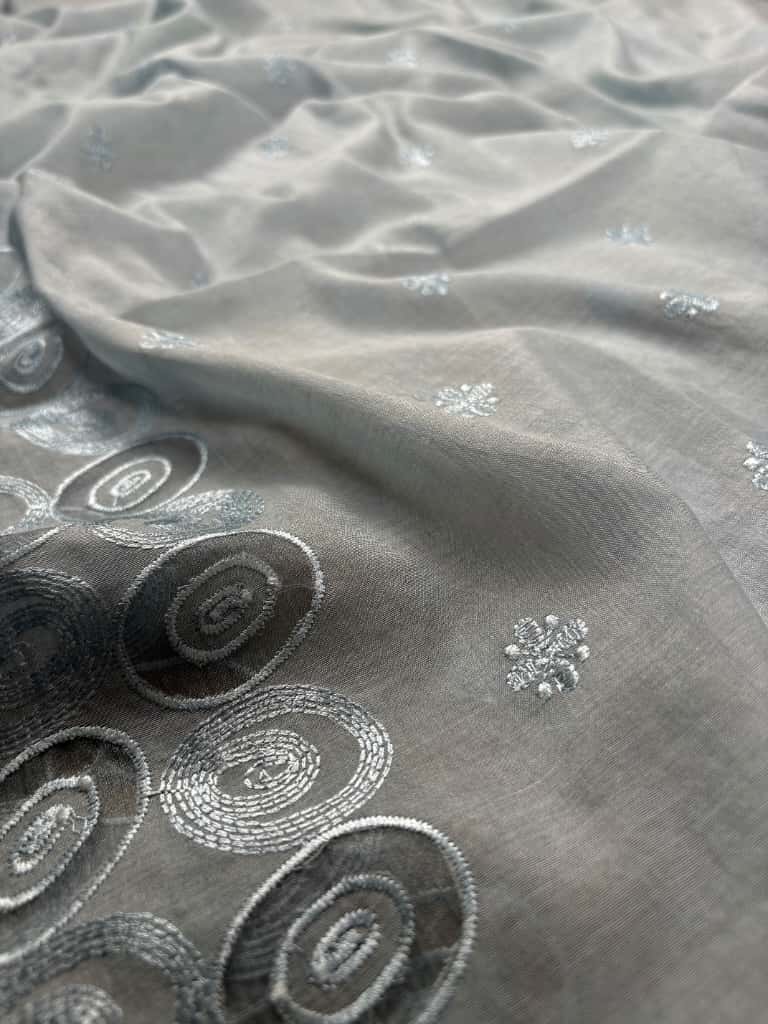 Grey Banarasi Cotton Suit
